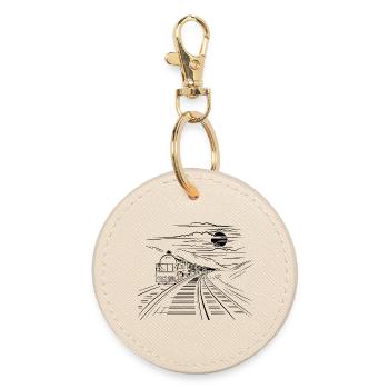 Railway Drawing - Round Keyring - oyster - Front