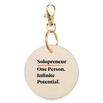 Solopreneur: Eine Person. Unendliches Potenzial. [B] - Runder Schlüsselanhänger - Auster - Vorne