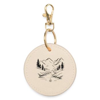 Mountains - Round Keyring - oyster - Front