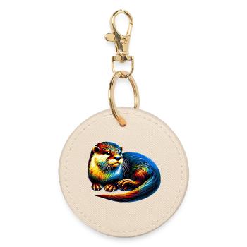 Otter - Round Keyring - oyster - Front