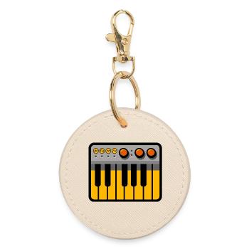 mono synth - Round Keyring - oyster - Front