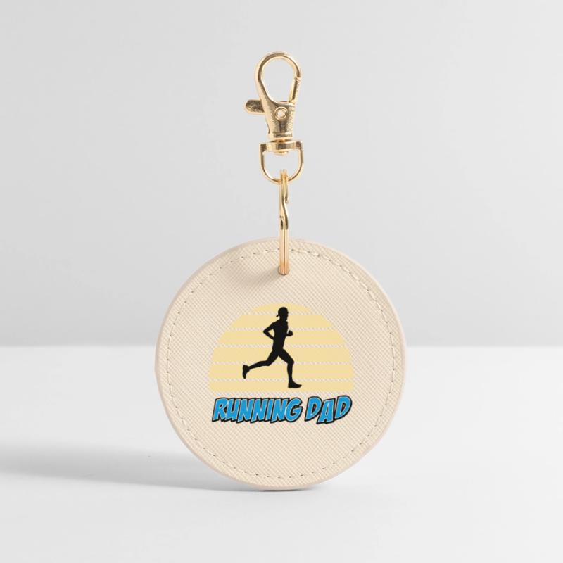 Running dad Round Keyring