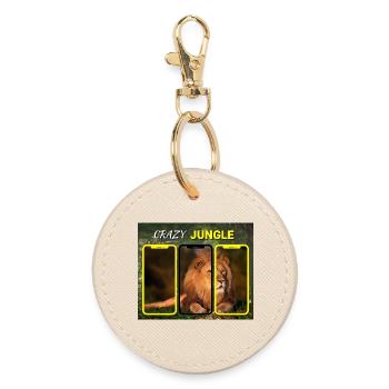 Crazy jungle - Round Keyring - oyster - Front