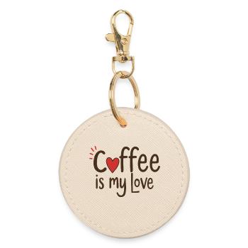 Le café est mon amour, dicton sur le café - Porte-clés rond - huître - Devant