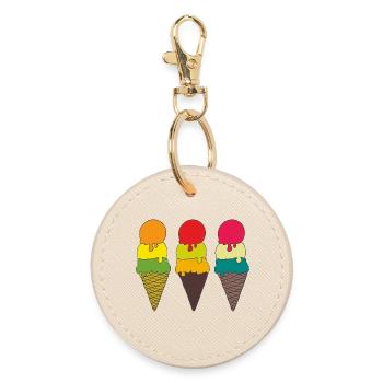 Bunte Eistüten Illustration - Runder Schlüsselanhänger - Auster - Vorne