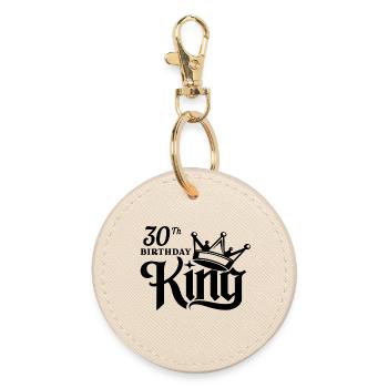 30. Geburtstag König - Runder Schlüsselanhänger - Auster - Vorne