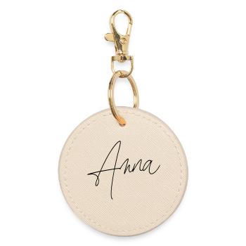 anna / handschrift design - Runder Schlüsselanhänger - Auster - Vorne