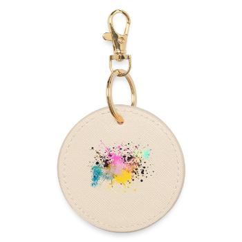 Colorful Paint Splash Design - Round Keyring - oyster - Front