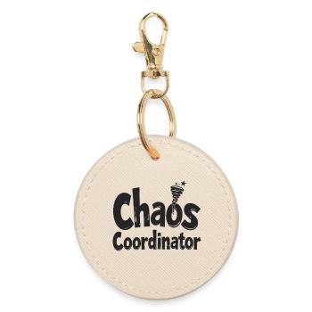 Chaos Coordinator - Lustiger Spruch - Runder Schlüsselanhänger - Auster - Vorne