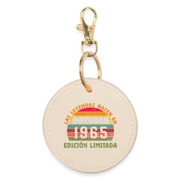 Oktober 1965 Vinatge Retro Geburtstagsgeschenk - Runder Schlüsselanhänger - Auster - Vorne