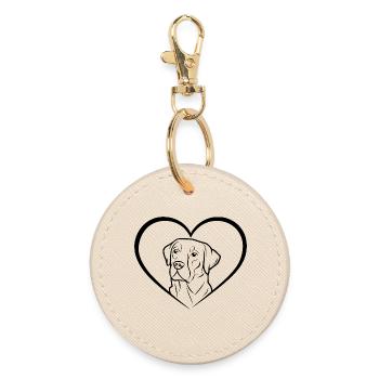Labrador Retriever Drawing - Round Keyring - oyster - Front