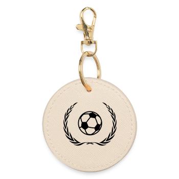 Fussball Symbol Kranz - Runder Schlüsselanhänger - Auster - Vorne