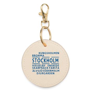 Stockholms Stadtteile im grafischen Stil - Runder Schlüsselanhänger - Auster - Vorne