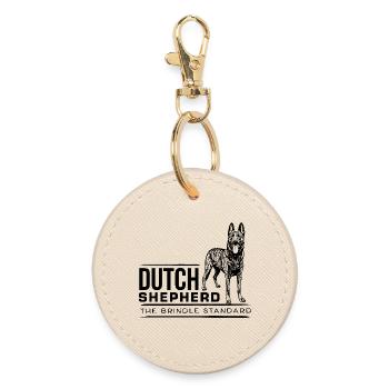 Dutch Shepherd – Dutchie - Runder Schlüsselanhänger - Auster - Vorne