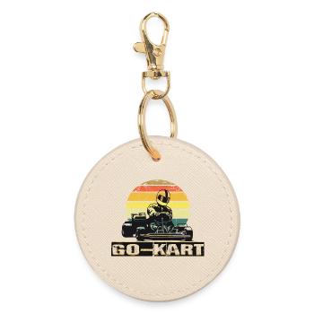 Go kart - Round Keyring - oyster - Front
