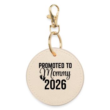 Promoted to Mommy 2026 – Mommy Design in the making - Round Keyring - oyster - Front