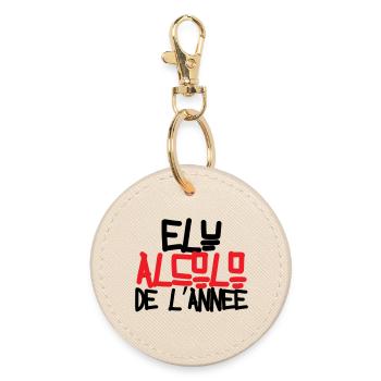 Alcoholic of the Year / Alcohol / Humor - Round Keyring - oyster - Front