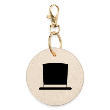 Top Hat - Round Keyring - oyster - Front