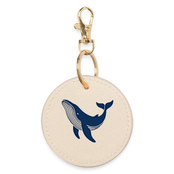 Blue Whale - Round Keyring - oyster - Front
