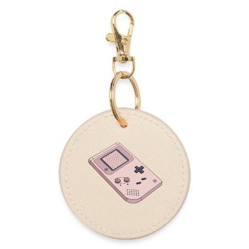 Retro Pastel Game Boy - Round Keyring - oyster - Front