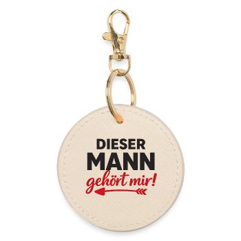 CET HOMME m’appartient Cadeau de partenaire pour les couples - Porte-clés rond - huître - Devant