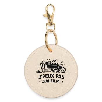 Je peux pas j’ai film – humour ciné cinéma cinoche - Porte-clés rond - huître - Devant