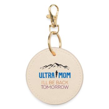Ultra Mom – Ich komme morgen zurück - Runder Schlüsselanhänger - Auster - Vorne