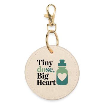 Homeopathy Tiny Dose Big Heart Professional Gear  - Round Keyring - oyster - Front