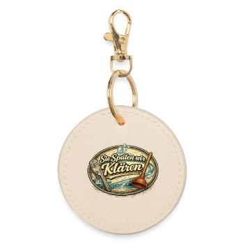 You flush we clear – plumber humor - Round Keyring - oyster - Front