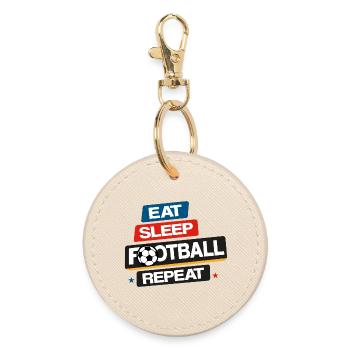 Eat_Sleep_Football_Repeat - Porte-clés rond - huître - Devant