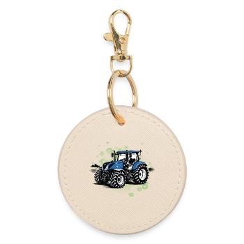 Blue Tractor – Trekker vintage en demi-teinte - Porte-clés rond - huître - Devant