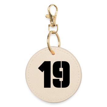 19 - Round Keyring - oyster - Front