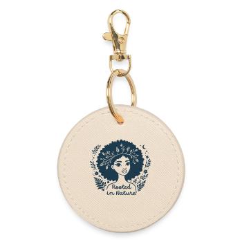 A woman rooted in Nature - Round Keyring - oyster - Front