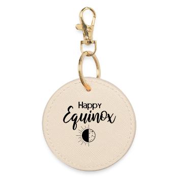 Happy Equinox Easter Ostara Spring Equinox - Round Keyring - oyster - Front