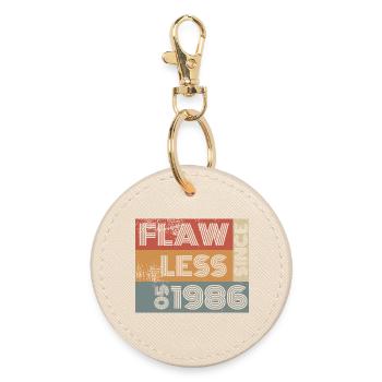 40th Birthday Flawless since 05/1986 - Round Keyring - oyster - Front