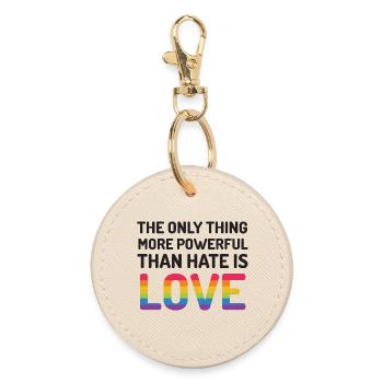 Mois de la fierté LGBTQ - La seule chose plus puissante - Porte-clés rond - huître - Devant