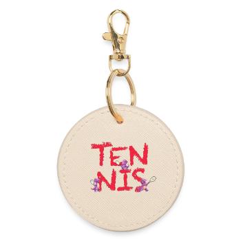Tennis avec Dino Tami en rouge / design officiel - Porte-clés rond - huître - Devant