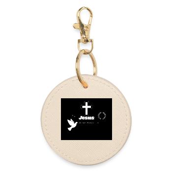 Jesus is my peace - Round Keyring - oyster - Front