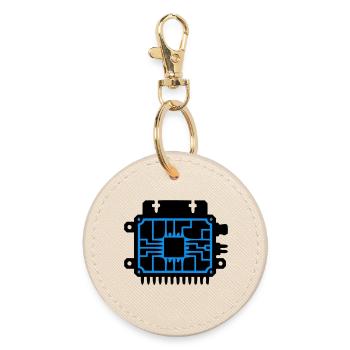 Logo informatique du PCB Microchip - Porte-clés rond - huître - Devant