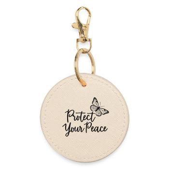 Protégez votre paix papillon paix intérieure - Porte-clés rond - huître - Devant