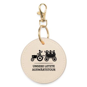 Unsere Letzte Auswärtstour Mit Trecker (JGA / B) - Runder Schlüsselanhänger - Auster - Vorne