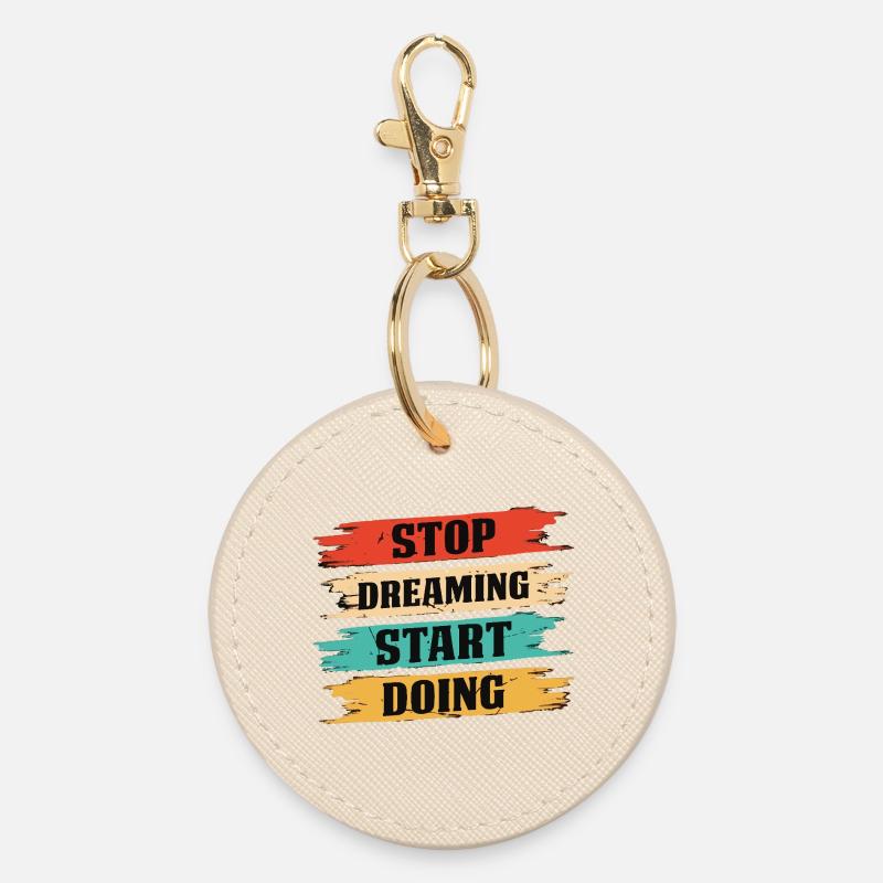 Start - Round Keyring - oyster