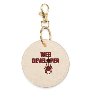 Logo-shirt Spider Designer Web - Porte-clés rond - huître - Devant