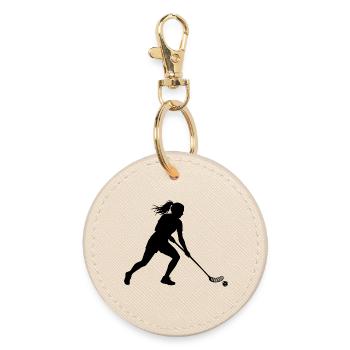 Floorball gift idea for a floorball player - Round Keyring - oyster - Front