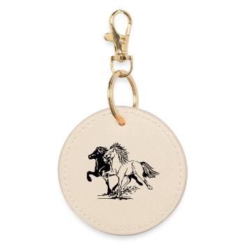Chevaux sauvages - Porte-clés rond - huître - Devant