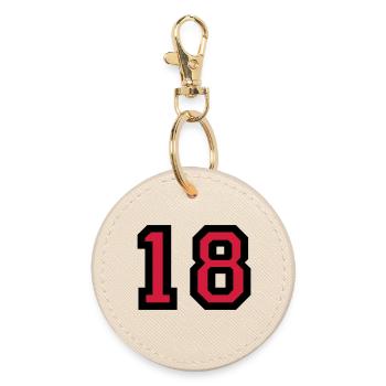 Le numéro 18 - numéro dix-huit - Porte-clés rond - huître - Devant