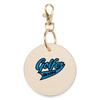 golf - Round Keyring - oyster - Front