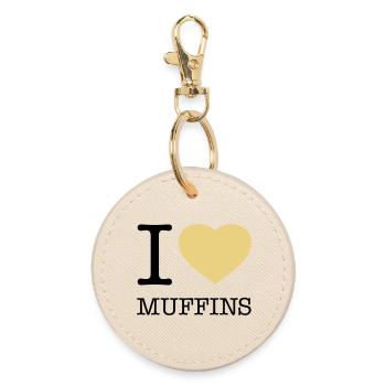I LOVE MUFFINS - Runder Schlüsselanhänger - Auster - Vorne