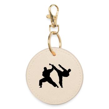 Karate - Runder Schlüsselanhänger - Auster - Vorne