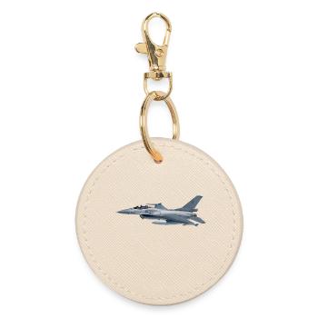 F-16 - Runder Schlüsselanhänger - Auster - Vorne